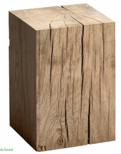 LA REDOUTE MERLIN SOLID OAK BLOCK SIDE TABLE, 25x25x35cm
