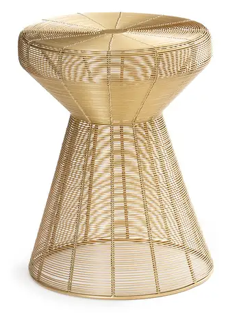La Redoute Bangor Golden Wire Side Table / Stool, 0x34x45cm