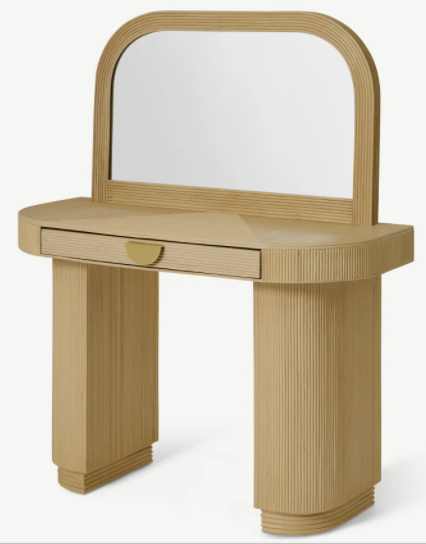 MADE.COM AZROU DRESSING TABLE IN NATURAL CANE, 46x106x130cm