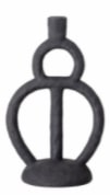 Ramina Candlestick, Black, Polyresin