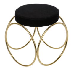 Luxe Velvet Hoop Stool,0 x 36 x 41cm