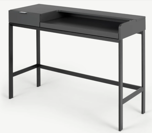 MADE.COM MARCELL COMPACT DESK IN GREY, 40x110x87cm