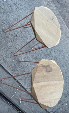 Pair of Geometric Sidetables, 0x37x50cm