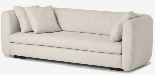 MADE.COM NIKITA LARGE 3 SEATER SOFA IN IVORY BOUCLE FABRIC, 100x234x76cm
