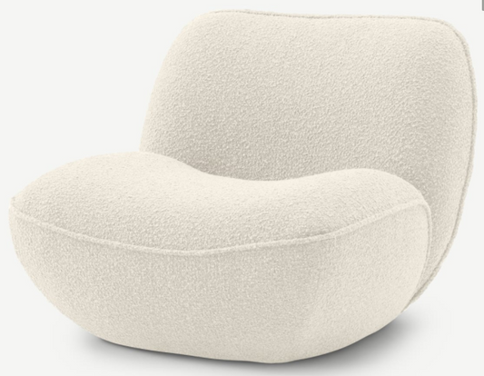 MADE.COM SETE ACCENT CHAIR IN IVORY BOUCLE FABRIC, 95x93x76cm