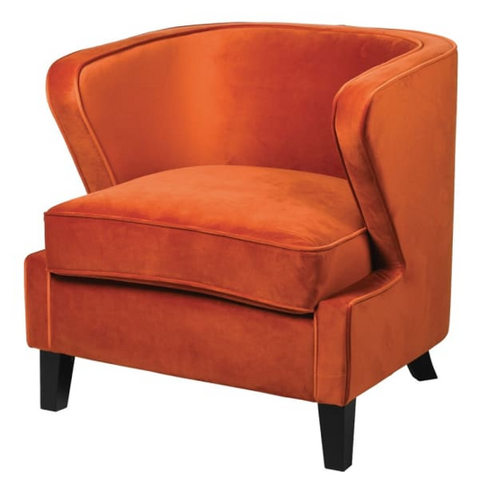 Orange Winged Occasional Chair, 75x77x78cm