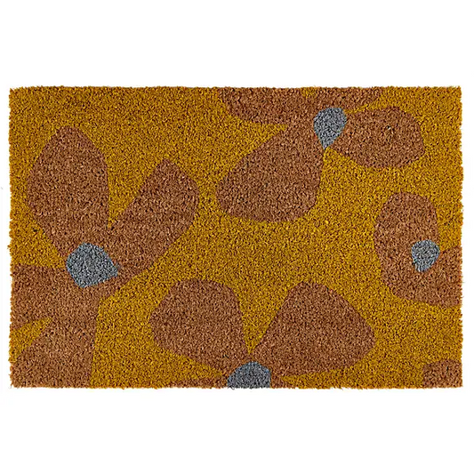 Lena Yellow Printed Doormat, 60x40cm