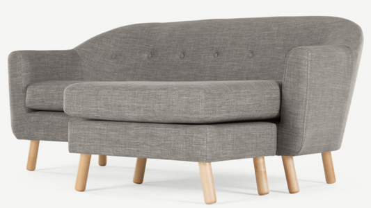 MADE.COM LOTTIE COMPACT CHAISE SOFA - GREY, 126x175x75cm