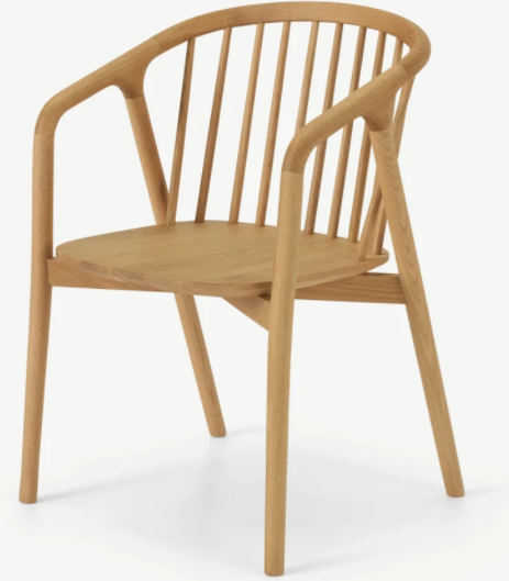MADE.COM TACOMA CARVER DINING CHAIRS IN OAK