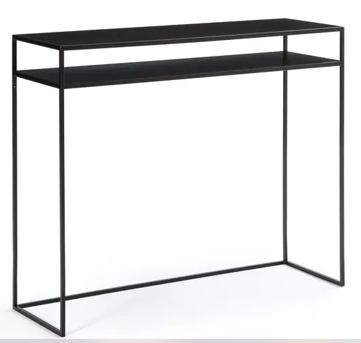 LA REDOUTE HIBA 2 TIER CONSOLE TABLE IN BLACK, 30x90x75cm