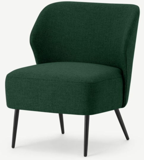 MADE.COM TOPEKA ACCENT ARMCHAIR IN FOREST GREEN WEAVE, 62x61x75cm