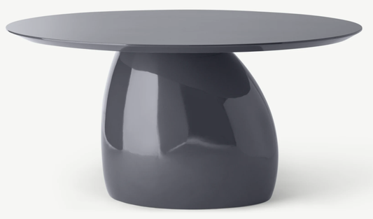 MADE.COM ROSINDA OVAL DINING TABLE - SKY GREY, 120x160x75cm