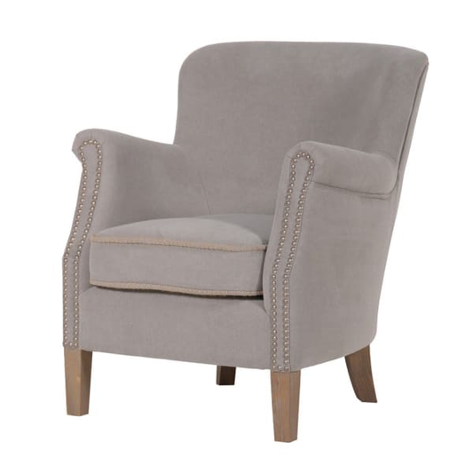 Light Grey Cotton Easy Chair, 66x75x76cm