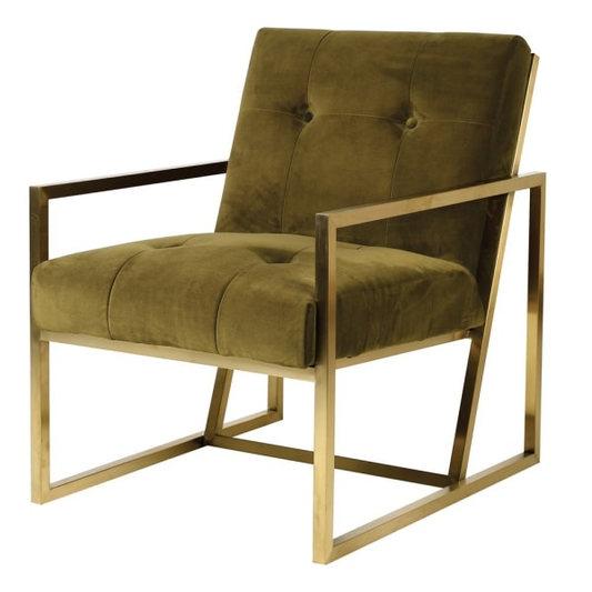 Olive Gold Framed Chair, 62.5x82x84cm