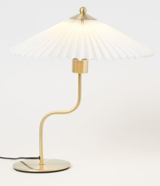 Pleated-shade table lamp, 16x44cm