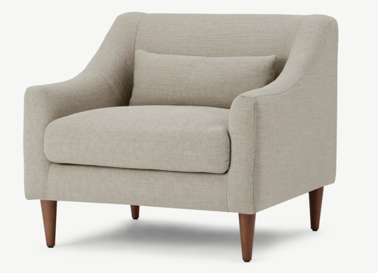 MADE.COM HERTON ARMCHAIR IN BARLEY WEAVE FABRIC, 91x87x81cm
