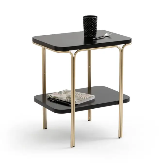 LUXORE Double-Shelf Bedside Table, 30x40x45cm