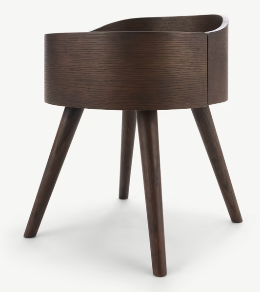MADE.COM ODIE BEDSIDE TABLES IN DARK STAIN OAK, 0x40x50cm