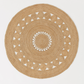Round jute  rug - 110cm, Natural White