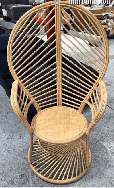 MADE.COM ARMCHAIR IN NATURAL RATTAN