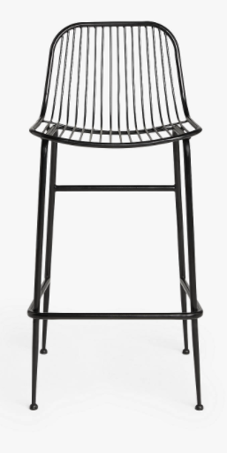 METAL BAR STOOLS IN BLACK, 47x43x92.5cm