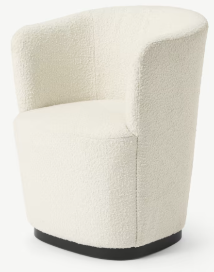 MADE.COM REVY DINING CHAIR IN WHITEWASH BOUCLE, 59x59x78cm