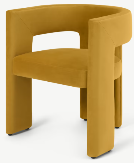 KALASPEL CHAIR IN OCHRE VELVET, 53x60x70cm
