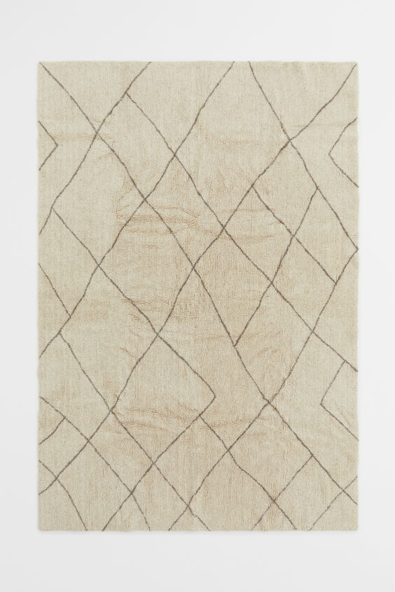 Large wool-blend rug, 200x300cm