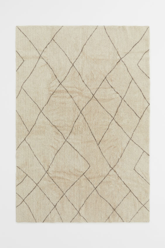 Large wool-blend rug, 200x300cm