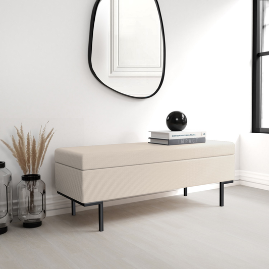 Roman Upholstered Ottoman Storage Bench, 46x130x49cm
