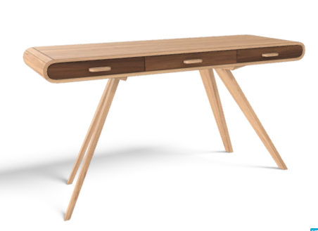 MADE.COM FONTEYN DESK IN OAK AND  WALNUT, 74x140x45cm