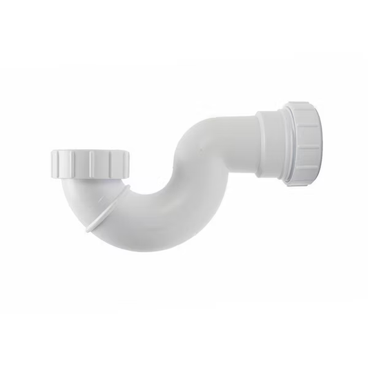 Shallow one piece waste trap for baths
