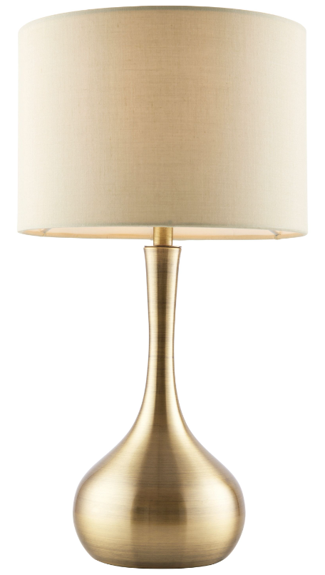 Piccadilly Table Lamp Brass & Taupe