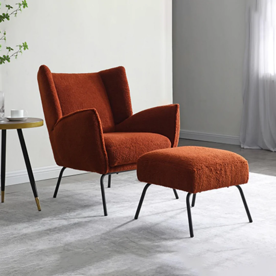 Zane Accent Chair & Footstool, 76x79x89cm