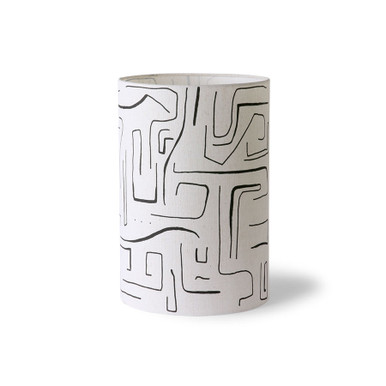 PRINTED CILINDER LAMP SHADE BLACK LINES