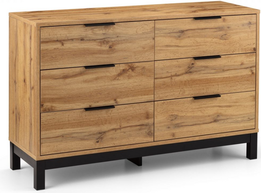 BALI 6 DRAWER WIDE CHEST, 120x40x77cm