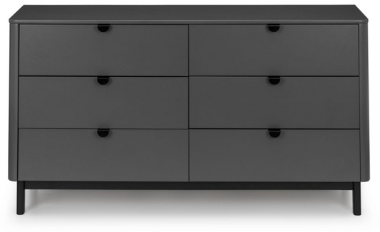 CHLOE 6 DRAWER WIDE CHEST, 140x40x90cm