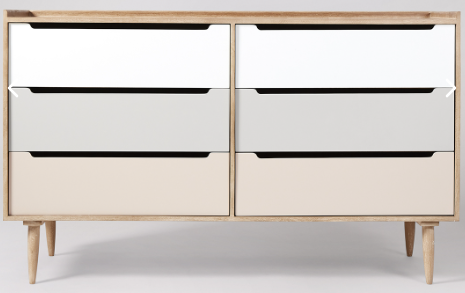 Southwark Six-drawer Chest of Drawers, 120x43x72cm