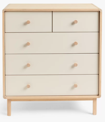 Domino 5 Drawer Chest, 85x42x105cm