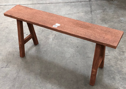 DESIGNER STYLE BENCH SEAT IN NATURAL DARK WOOD FINISH