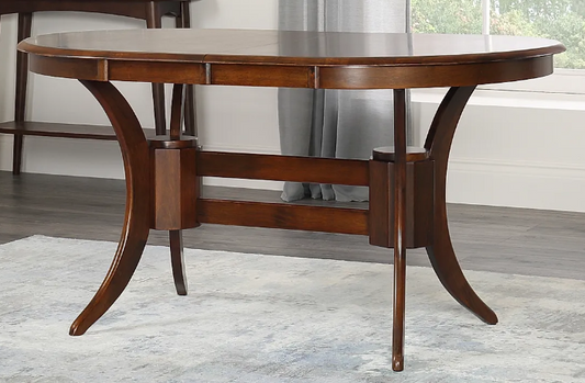 Townhouse Oval Dark Wood 150-180cm Extending Dining Table, 180x90x75cm
