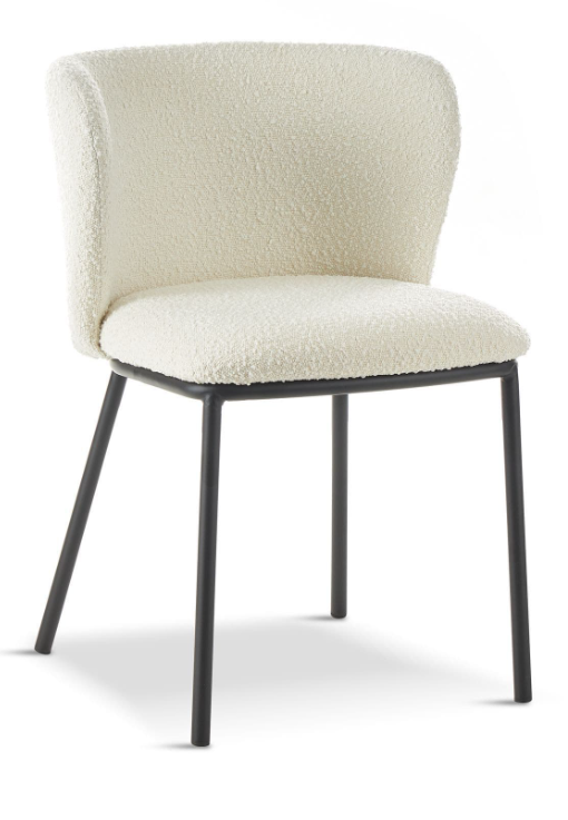 Mandy Boucle White Dining Chair