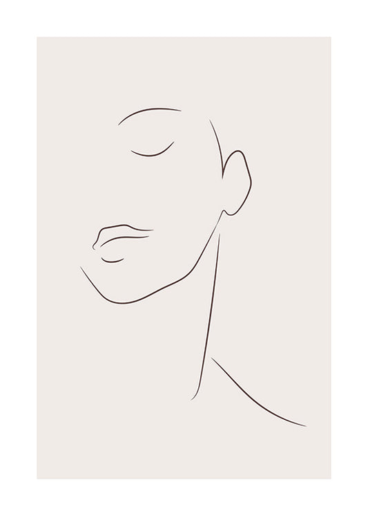 Simple Lines No2 Poster, 30 x 40cm, framed