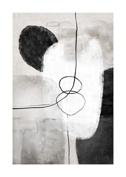 Painted Shapes No1 Poster