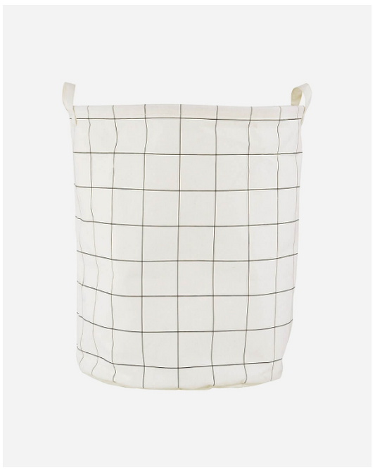 Laundry Bag, Squares, White/Black