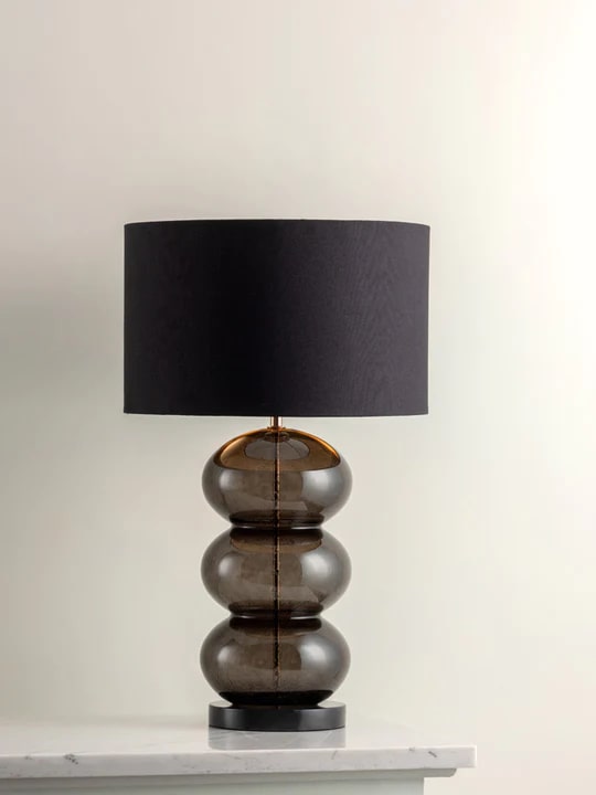 Seki 1 Light Smoked Green Bubble Glass Table Lamp
