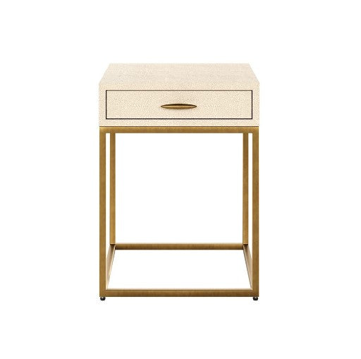 Hampton Bedside | Ivory Shagreen, 45x45x60cm