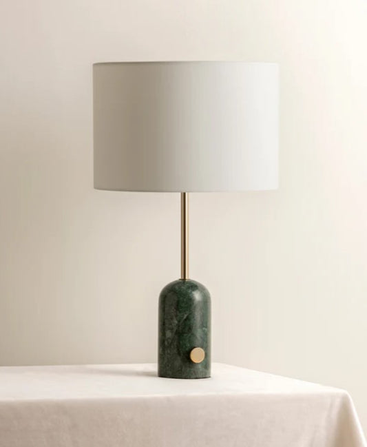 Penn - green marble and brass table lamp