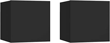 vidaXL 2x Bedside Cabinets Nightstand Wall-mounted Cabinet Couch End Table, 30x30.5x30