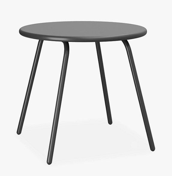 Salsa Round Metal Garden Side Table, 50cm, Black